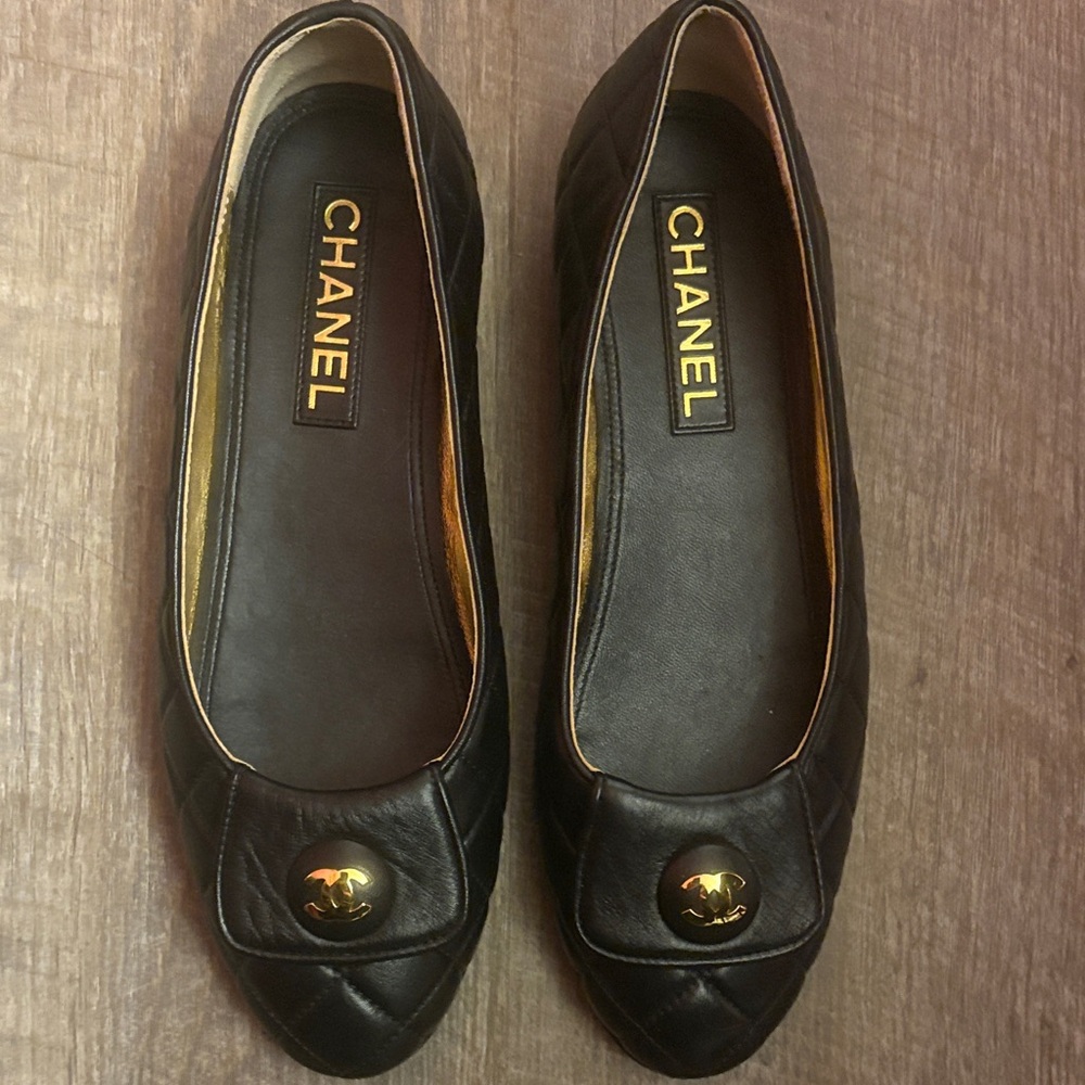 Chanel Black Quilted Leather Loafers, 39.5